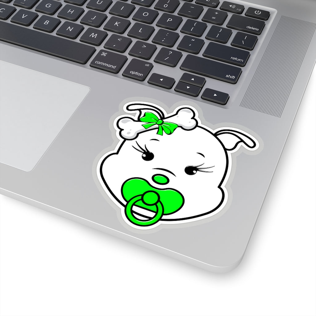 Green Animal Print Baby Diva Kiss-Cut Stickers