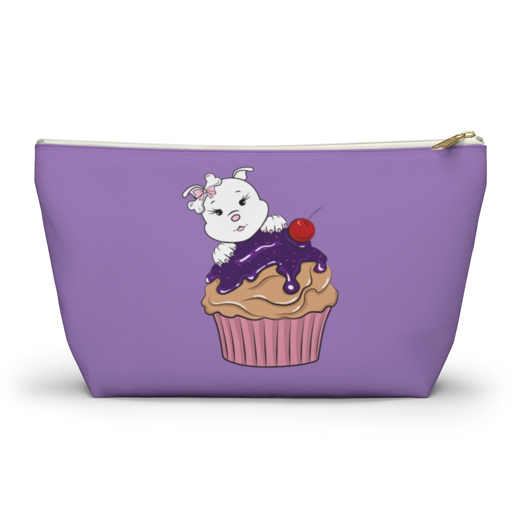 Diamond On Purple Frosted Cupcake On Lavender Accessory Pouch w T-bottom