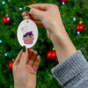 Copy of Purple Diamond Cupcake  On Purple Ceramic Ornaments