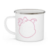 Diamond&#39;s Face Pink Outline On Enamel Camping Mug