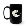 White Diamond Lips On Black Mug 15oz