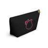 Diamond Pink Outline On Black Accessory Pouch w T-bottom