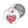 Mumbles Glitter Hearts Custom Pin Buttons