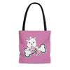 Pink Diamond With Oversized Bone On Pink Tote Bag