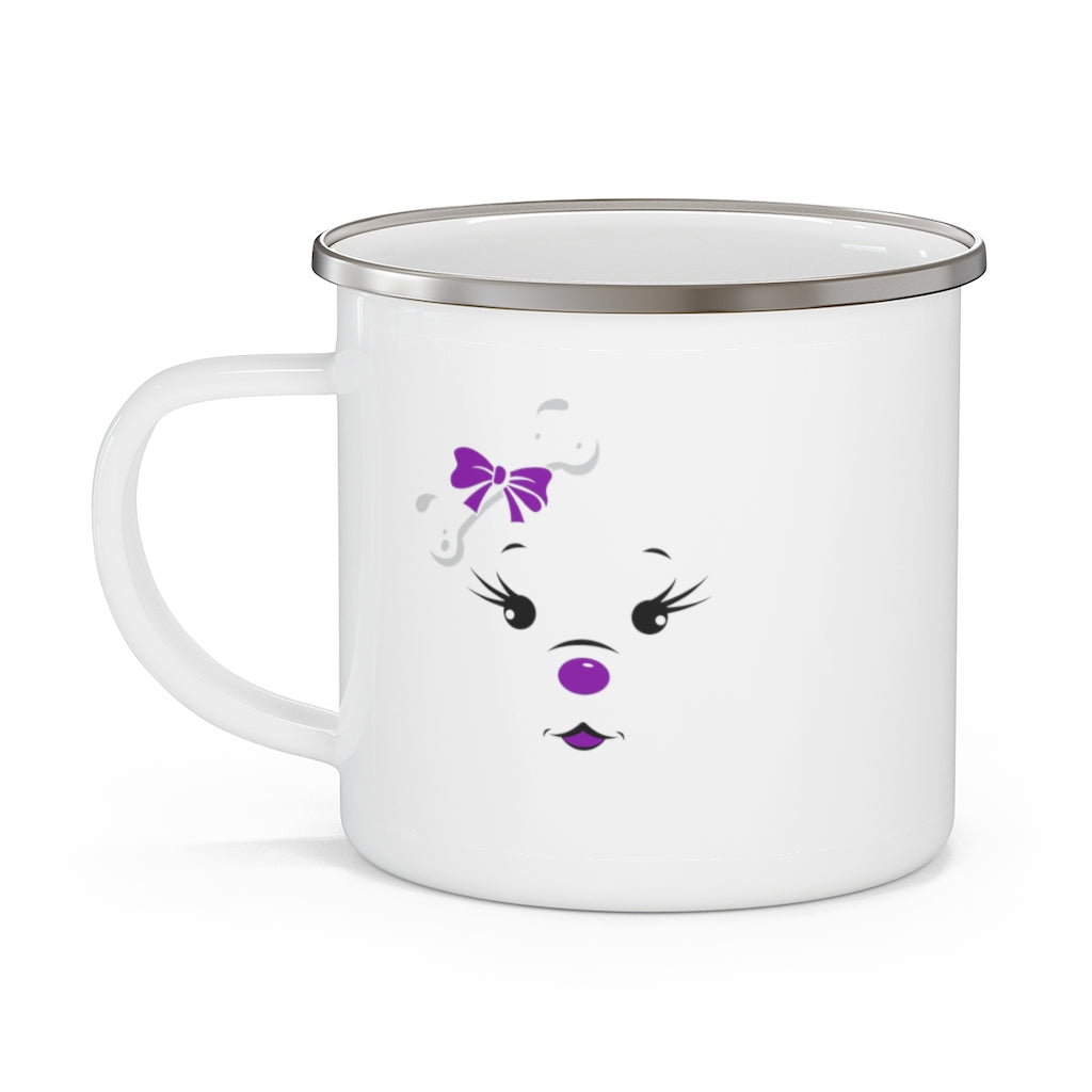 Diamond's Face Rocking Purple On Enamel Camping Mug