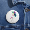 Diamond Holding Birthday Balloons On Custom Pin Buttons