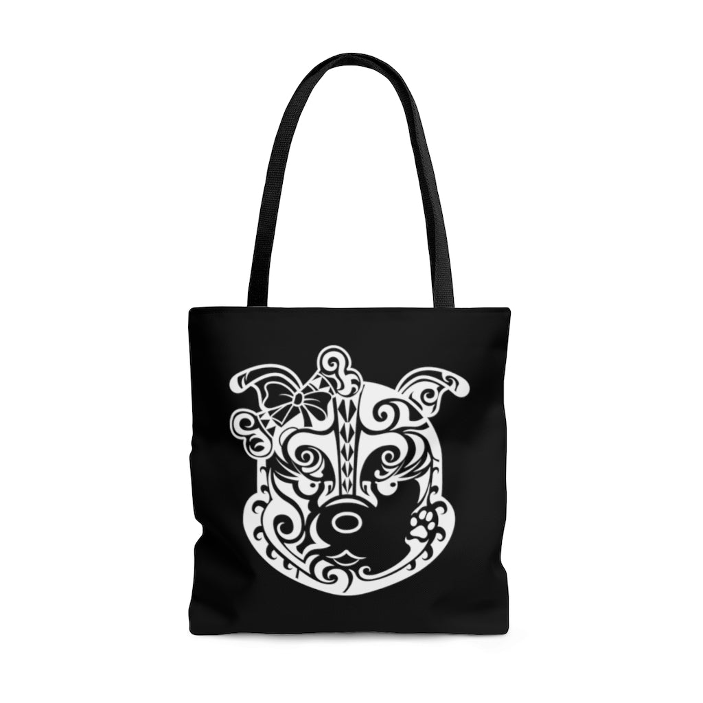 Tribal Diamond On Black Tote Bag