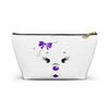 Purple Diamond Face On White Accessory Pouch w T-bottom