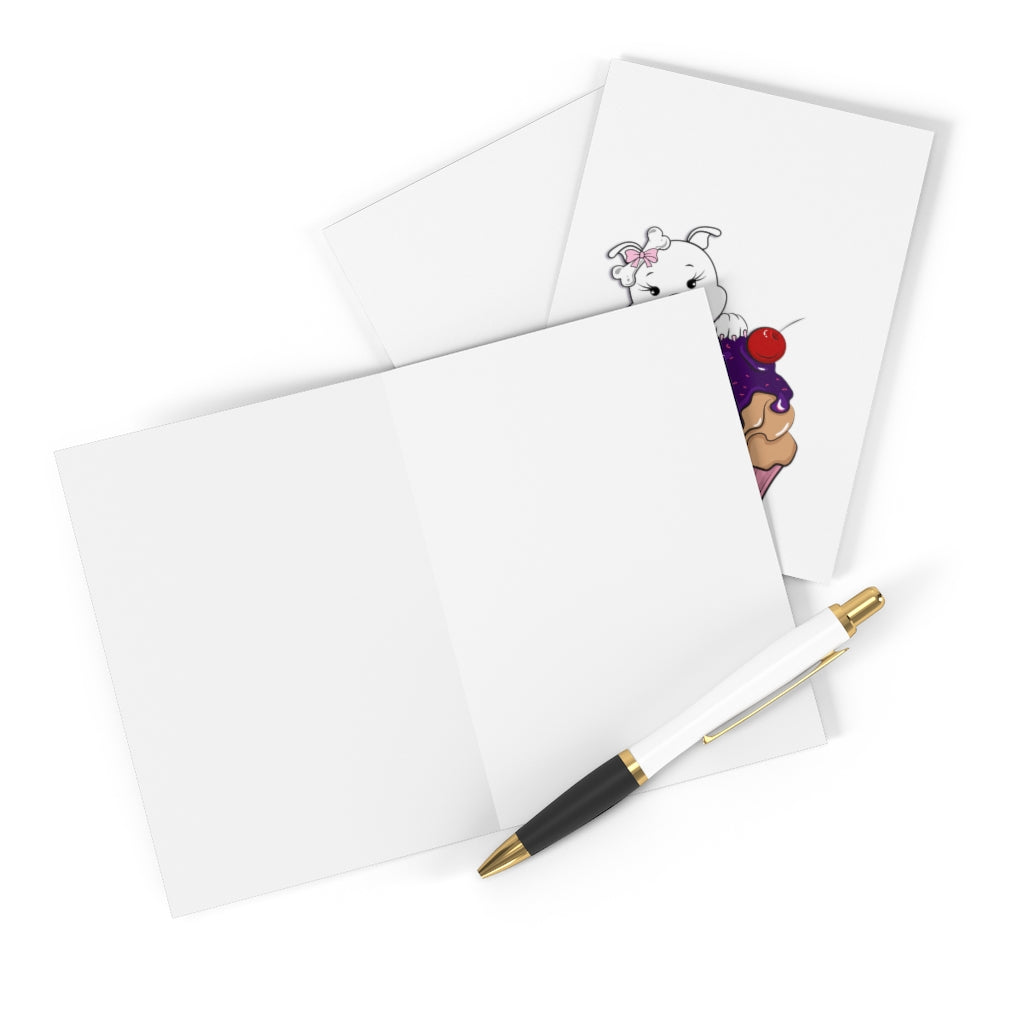 Purple Diamond Cupcake On Greeting Cards (8 pcs)