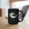 White Diamond Lips On Black Mug 15oz