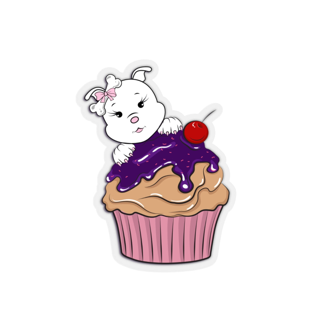 Purple Diamond Cupcake On Kiss-Cut Stickers