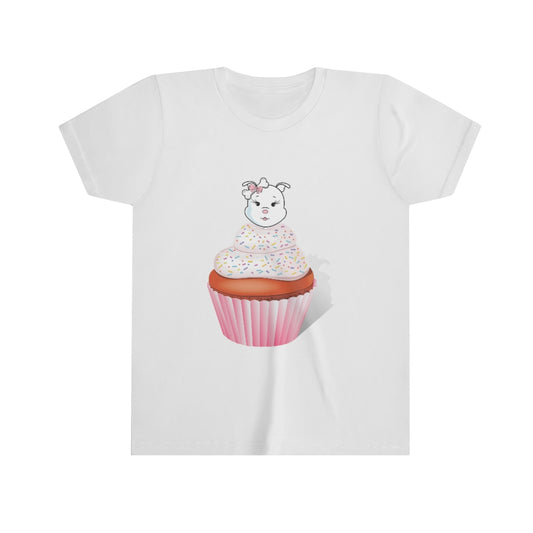 Vanilla With Sprinkles Diamond Cupcake On Youth Short Sleeve Tee
