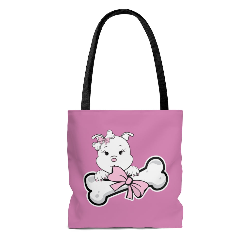Pink Diamond With Oversized Bone On Pink Tote Bag
