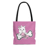 Pink Diamond With Oversized Bone On Pink Tote Bag