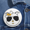 Yellow Diamond Sporting Paw Print Sunglasses On Custom Pin Buttons