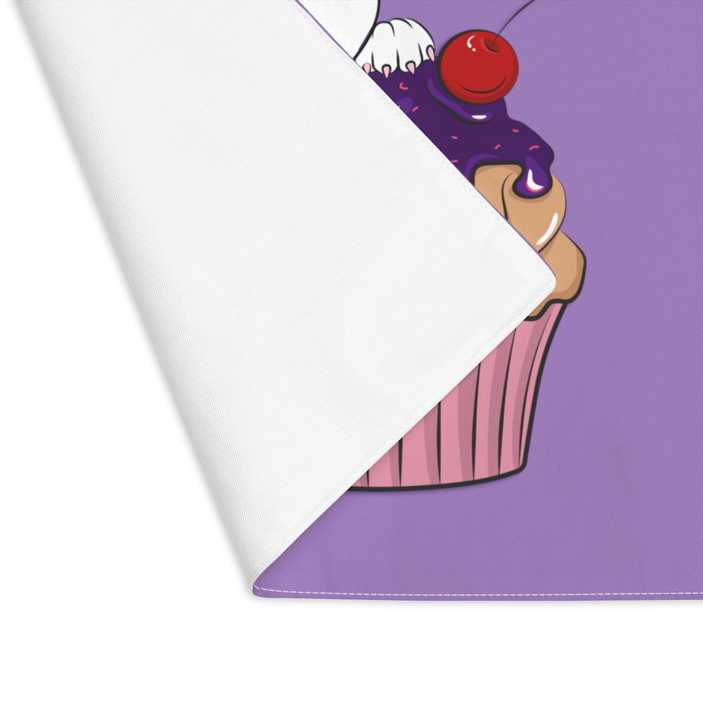 Purple Happy Birthday Diamond Cupcake On Lavender Placemat