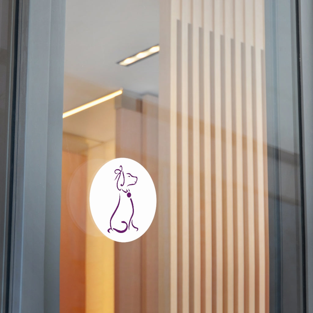 Purple Poochie Diva Icon On Round Vinyl Stickers