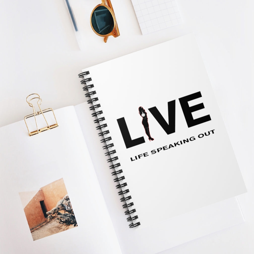 Live Life Speaking Out With Activist Shouting On Spiral Notebook - Ruled Line