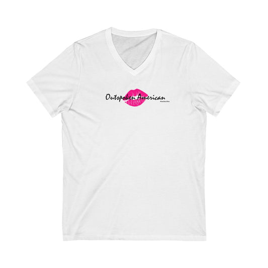 Outspoken American Unisex Jersey Short Sleeve V-Neck Tee