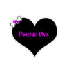 Love Poochie Diva Black Heart On Kiss-Cut Stickers