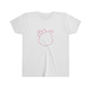 Pink Diamond Outline On Youth Short Sleeve Tee