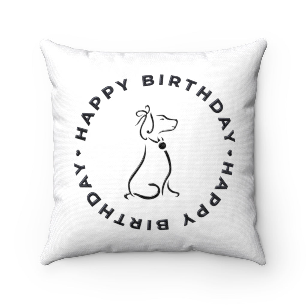 Poochie Diva Happy Birthday On Spun Polyester Square Pillow