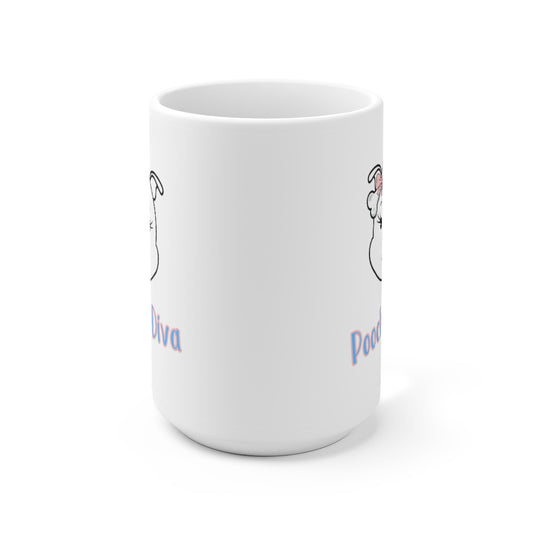 Poochie Diva's Pink Diamond On Ceramic Mug 15oz