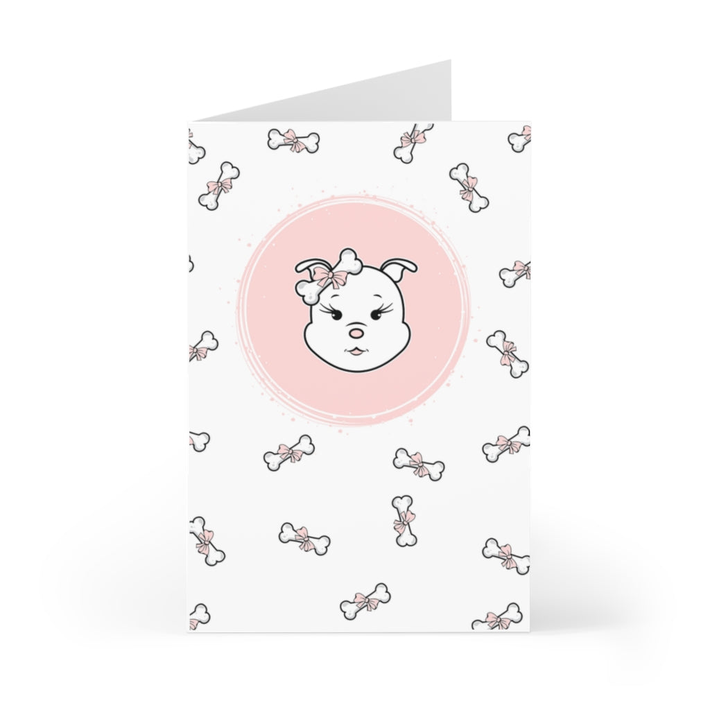 Pink Diamond Bone Confetti Greeting Cards (7 pcs)