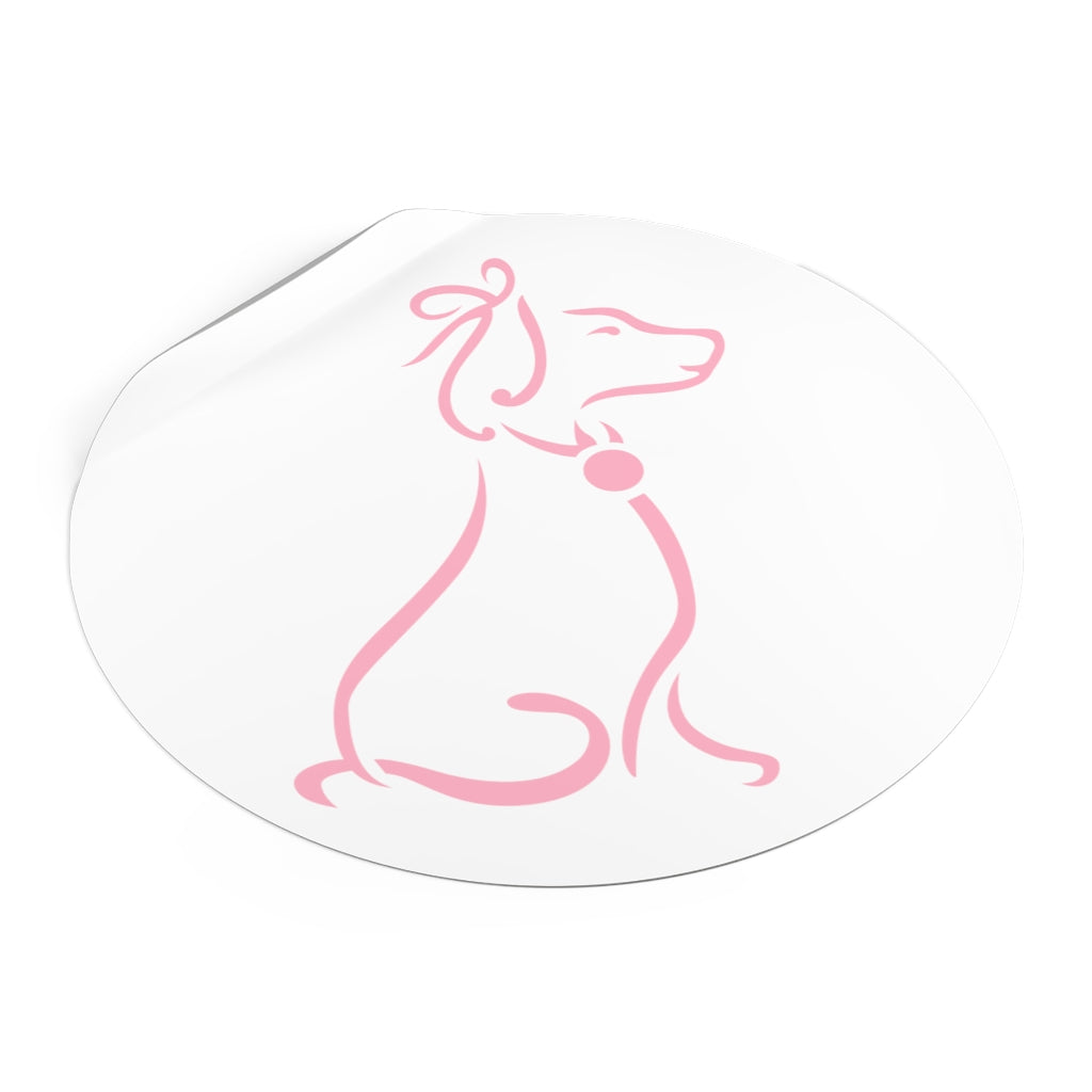 Pink Poochie Diva Icon On Round Vinyl Stickers