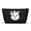 Pink Diamond On Black Accessory Pouch w T-bottom