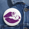 Purple Diamond on Lips Custom Pin Buttons