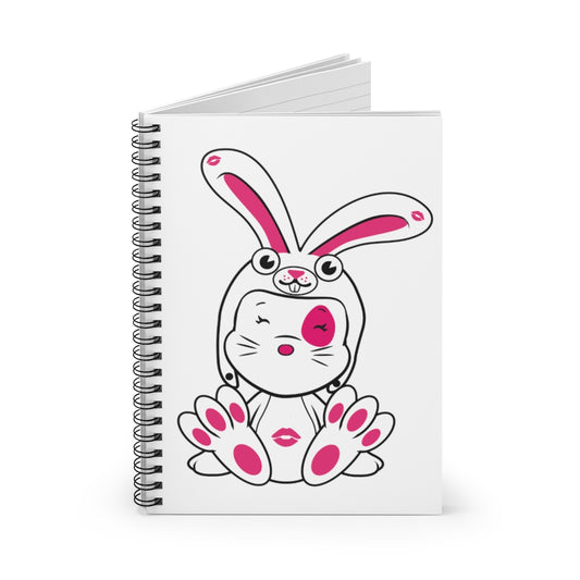 Mumbles Wearing a Bunnysuit On Spiral Notebook - Ruled Line