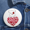 Mumbles Glitter Hearts Custom Pin Buttons