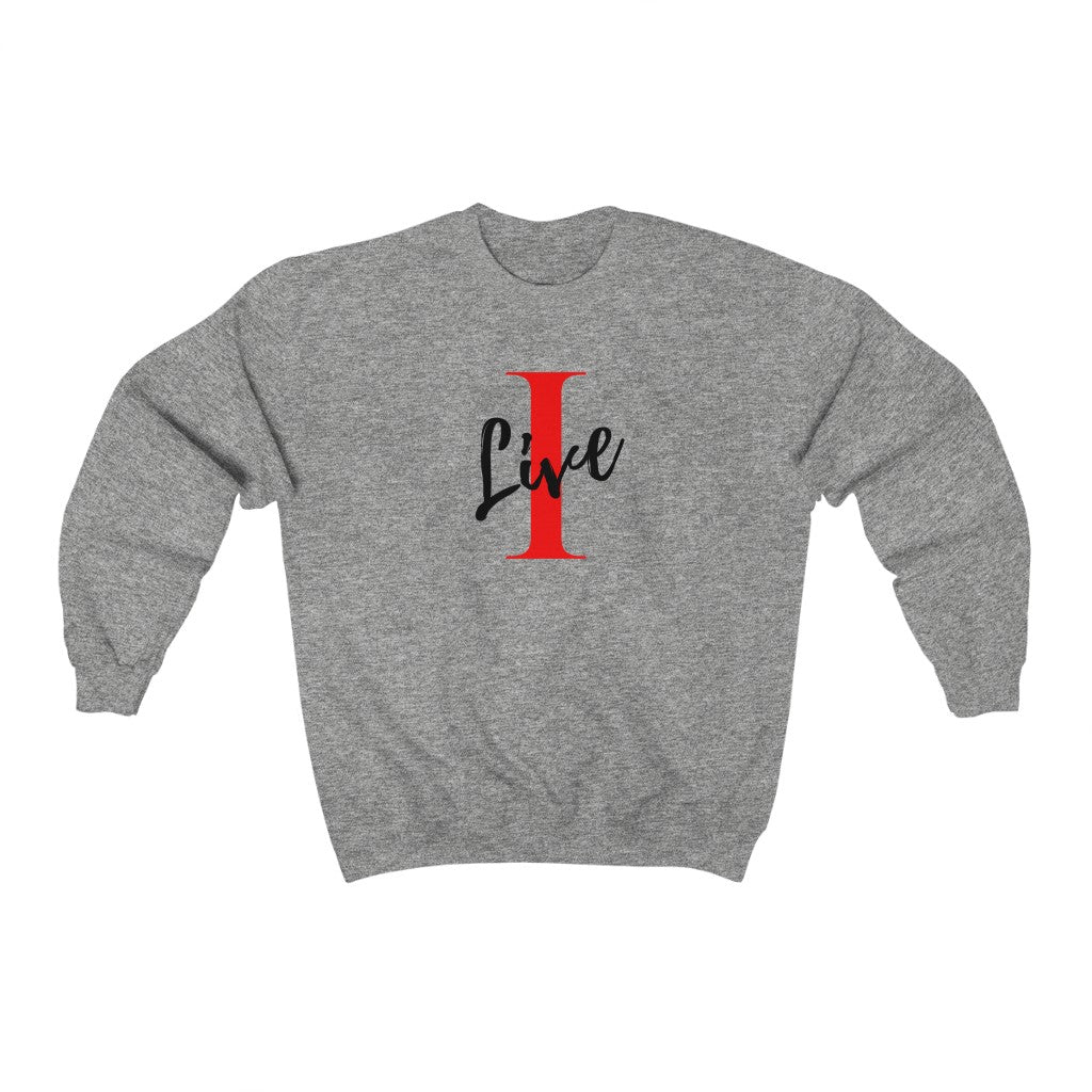 Oversized "I" LIVE On Unisex Heavy Blend™ Crewneck Sweatshirt