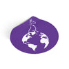 Best Dog In The World On Purple Round Vinyl Stickers