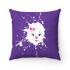 A Splash Of Diamond Face On Purple Spun Polyester Square Pillow