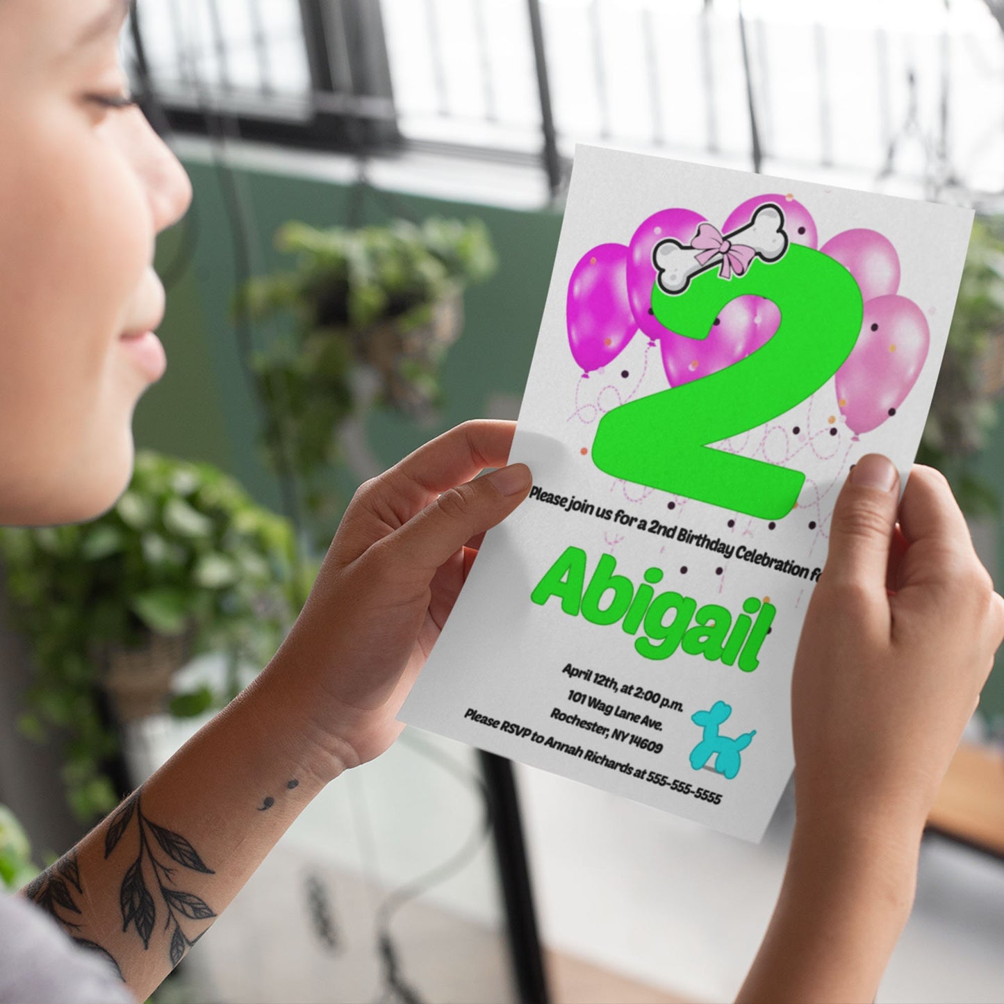 Diamond's Dog Bone Number Invites, Printable, Poochie Diva's Diamond Birthday Invitation, Personalized digital file, Free Thank You Tag