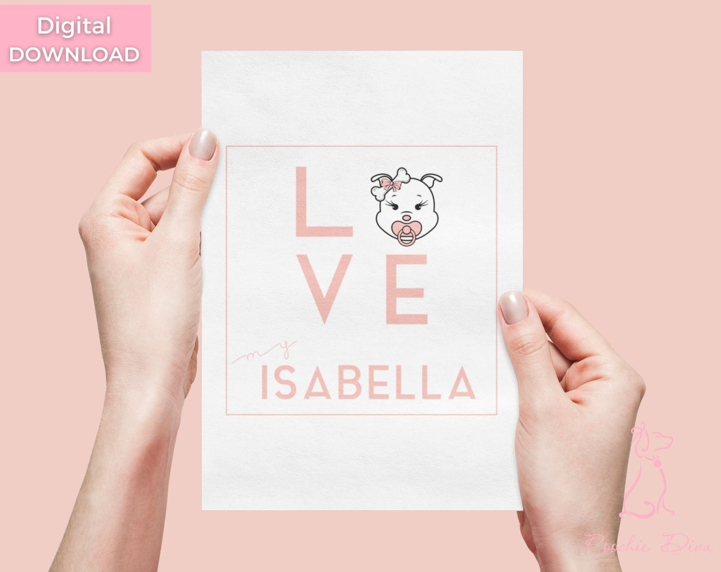 Your “Baby Diva” Custom Wall Art Print | Wall Art Pet Print | Dog Wall Art | Fur Baby Art | Dog Lover Gift | Digital Download