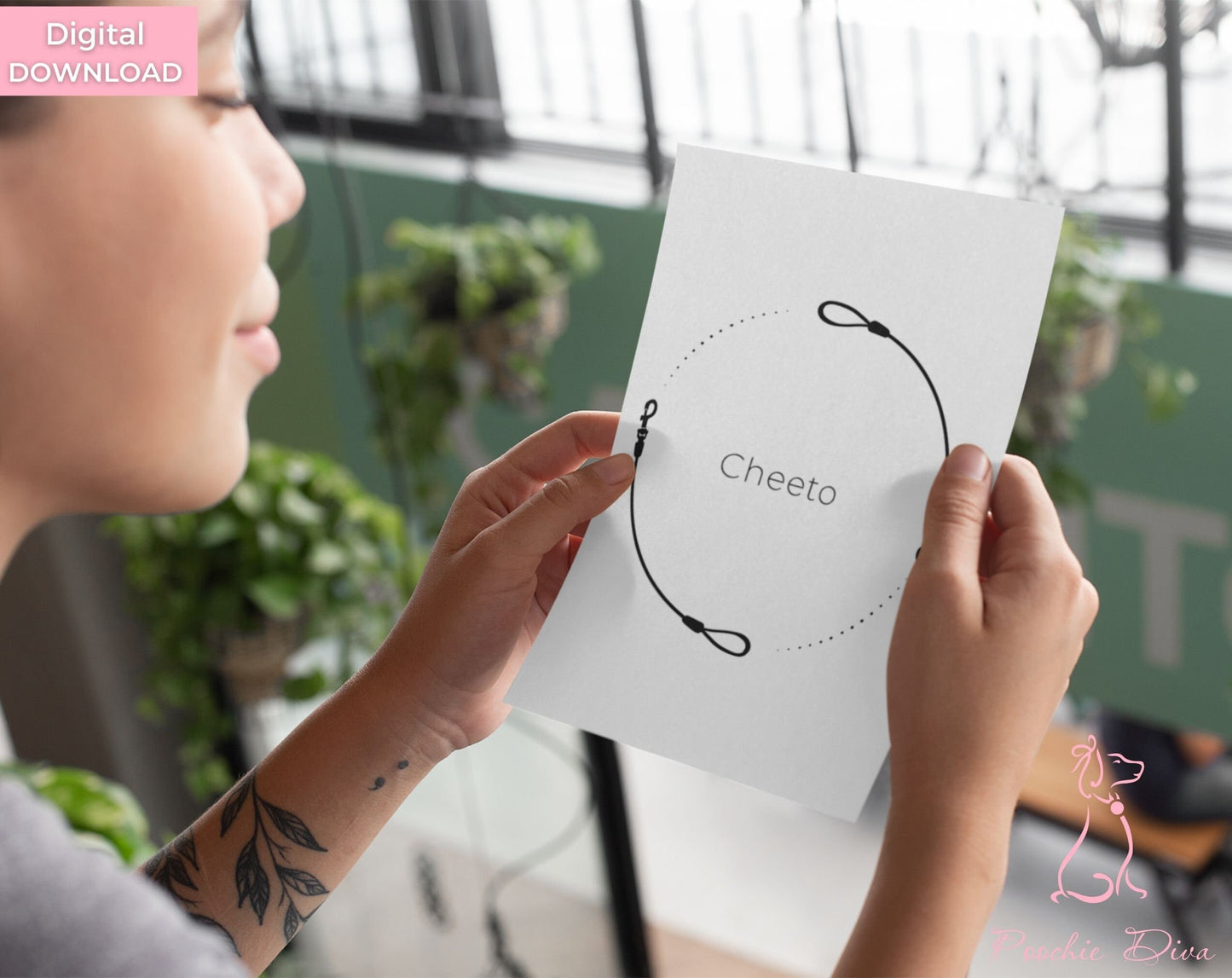 Poochie Diva's Custom Dog Leash Wall Art Print | Wall Art Pet Print | Dog Wall Art | Dog Leash Art | Dog Lover Gift | Digital Download