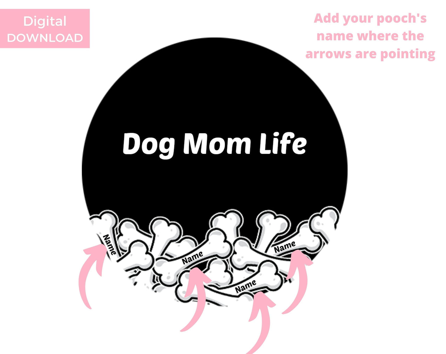 Poochie Diva's Dog Mom Life Wall Art Print | Dog Wall Art | Dog Mom Art | Dog Lover Gift | Dog Mom Gift | Digital Download