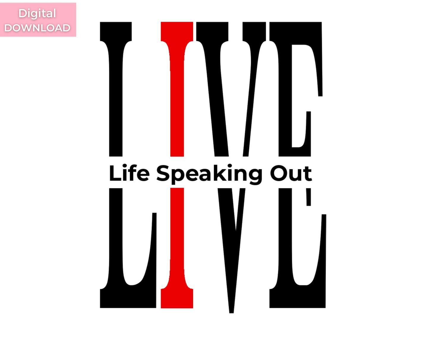 Live Life Speaking Out Outspoken Woman Quote Wall Art | Inspirational Art | Quote Art Print | Printable Wall Art | Digital Download