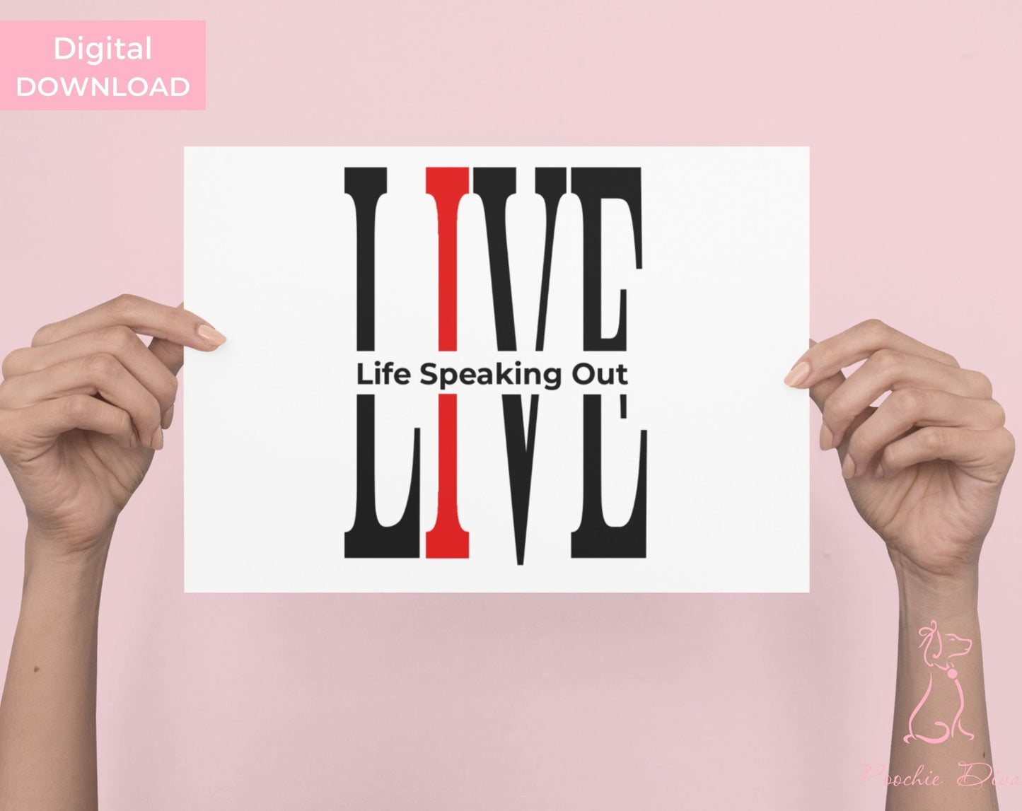 Live Life Speaking Out Outspoken Woman Quote Wall Art | Inspirational Art | Quote Art Print | Printable Wall Art | Digital Download