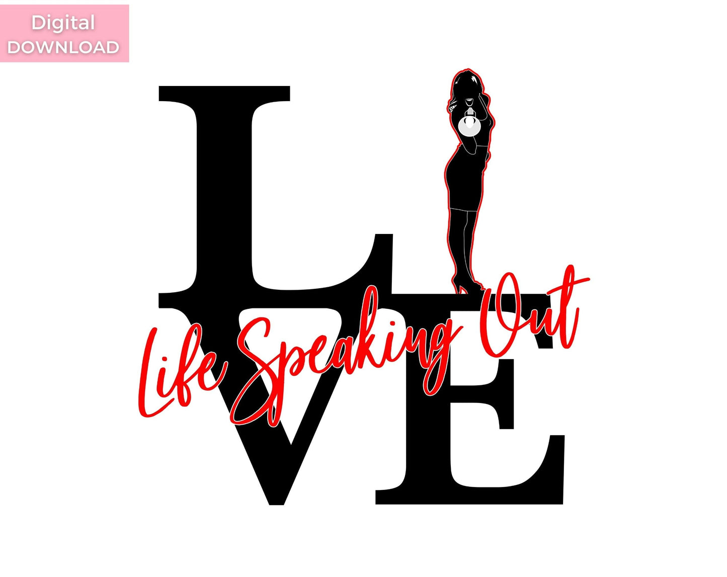 Poochie Diva's Live Life Speaking Out Wall Art Sign | Motivational Wall Art | Wall Art Print | Outspoken Woman Sign | Mental Health Gift