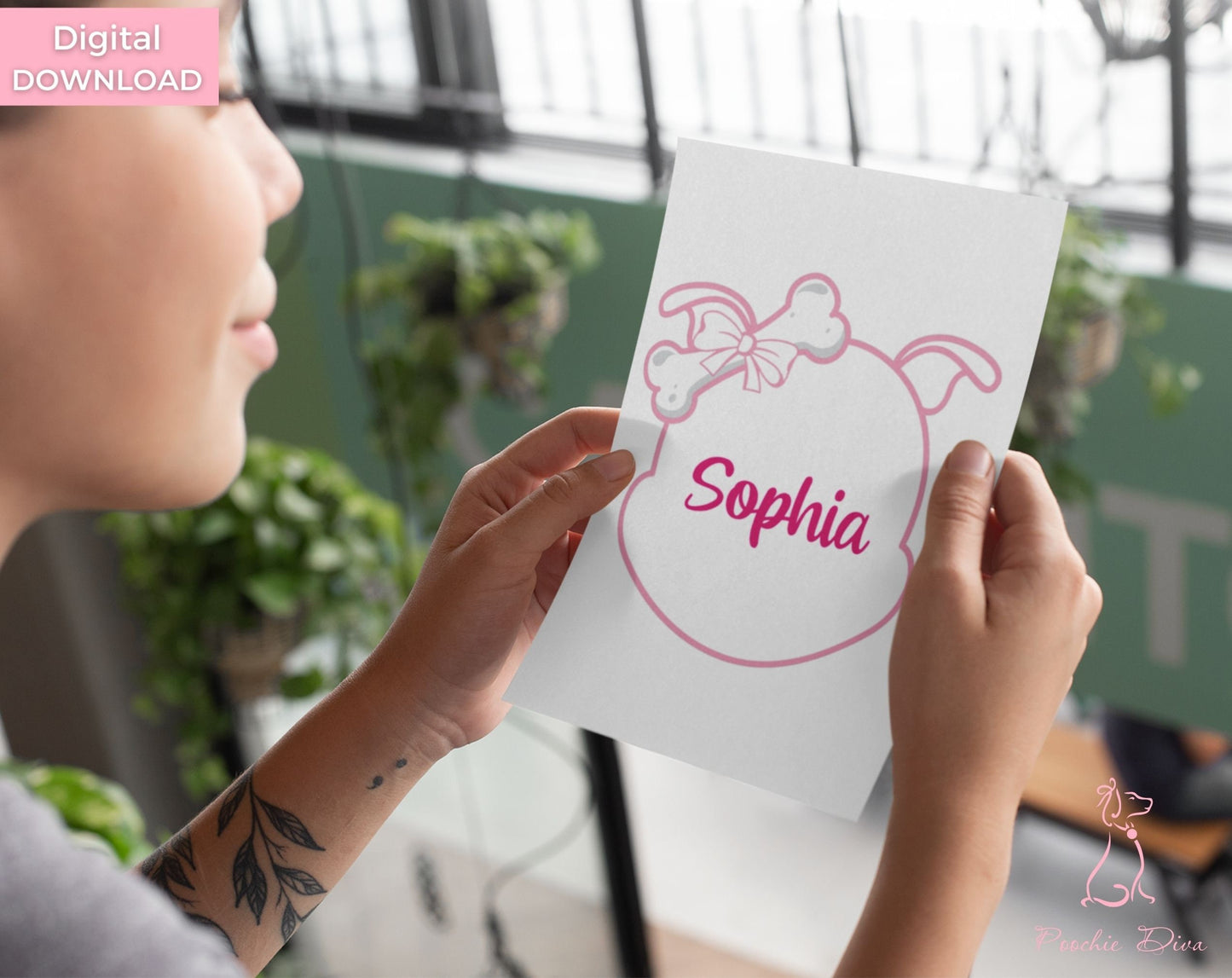 Poochie Diva's Custom “Diamond” Dog Name Wall Art Print | Dog Wall Art | Fur Baby Art | Dog Lover Gift | Digital Download | Pet Print