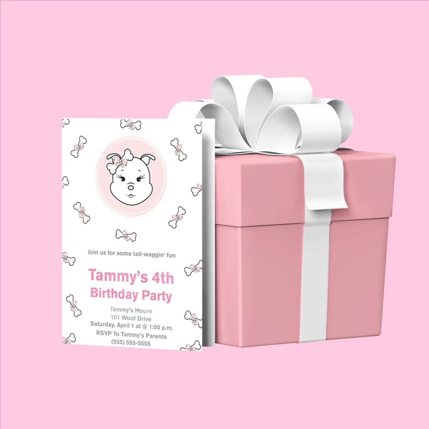 Poochie Diva “Diamond” Birthday Invitation | Kids Party Invite | Dog Stationery | Dog Birthday Invite | Digital Download Invite | Dog Lover