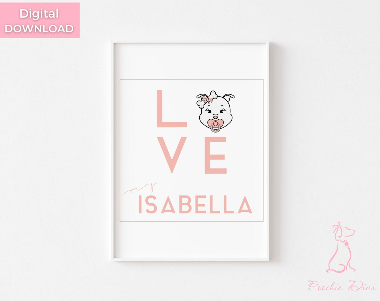 Your “Baby Diva” Custom Wall Art Print | Wall Art Pet Print | Dog Wall Art | Fur Baby Art | Dog Lover Gift | Digital Download