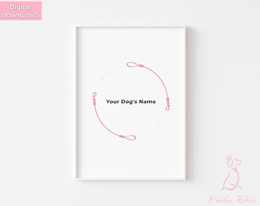 Poochie Diva's Custom Dog Leash Wall Art Print | Wall Art Pet Print | Dog Wall Art | Dog Leash Art | Dog Lover Gift | Digital Download
