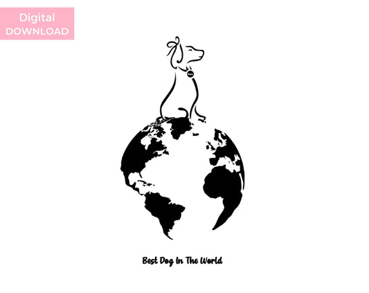 Poochie Diva's Best Dog in the World Wall Art Sign | Dog Wall Art | Dog Lover Sign | Best Dog Art | Digital Download | Dog Lover Gift