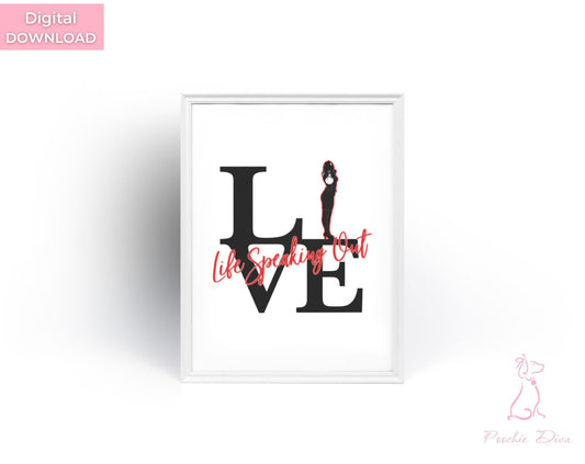 Poochie Diva's Live Life Speaking Out Wall Art Sign | Motivational Wall Art | Wall Art Print | Outspoken Woman Sign | Mental Health Gift