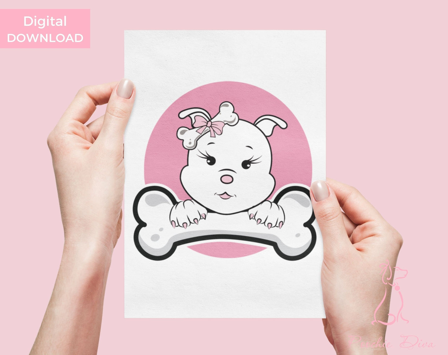 Poochie Diva's Custom “Diamond” the Dog Wall Art Print | Wall Art Pet Print | Dog Wall Art | Dog Lover Gift | Dog Home Decor | Digital